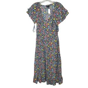 NWT Talbots maxi dress women's 4 boho cottage floral earthy spring romantic (a)